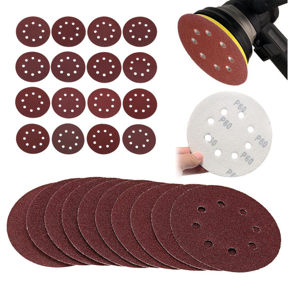 160Pcs 5 Inch 8-Hole Hook Loop Sanding Discs 40-2000 Grit Orbital Sander Sandpaper