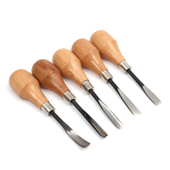 5 PCS Wood Working Tool Carving Chisels Set Knife DIY Tools For Lathe Wood Cut Working