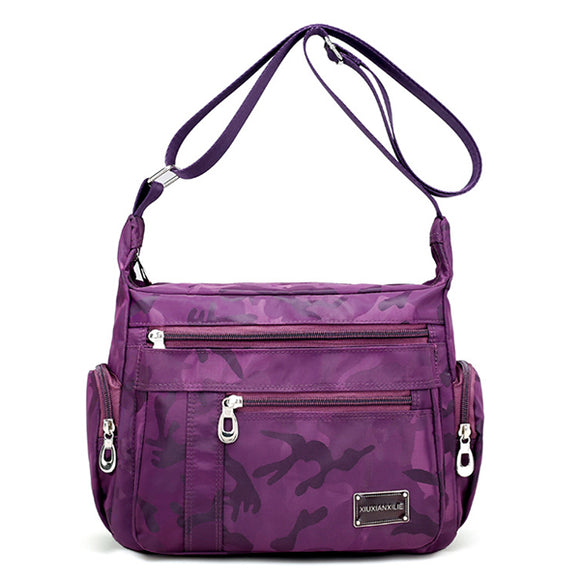 Women Nylon Multi Pocket Lightweight Waterproof Shoulder Bag Crossbody Bag