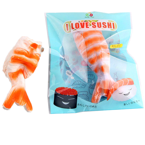 SanQi Elan Squishy Shrimp Sushi Slow Rising Original Packaging Soft Collection Gift Decor Toy