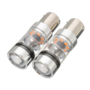 2pcs Bau15s 7507 PY21W LED Car Turn Signal Lights Bulb Lamp Amber Yellow 1700LM