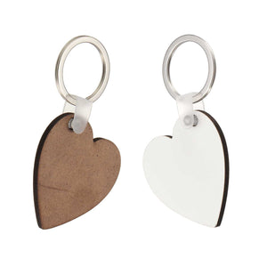 10x Heart Shape Blank MDF Board Key Ring Heat Transfer Printing Key Rings For Heat Press Machine