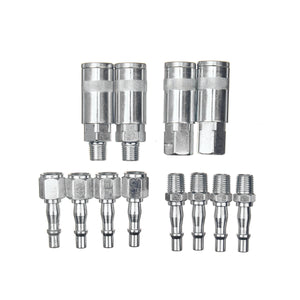 12pcs 1/4 BSP Air Line Hose Pipes Fittings Couplings Quick Release Connector Male Female Connector