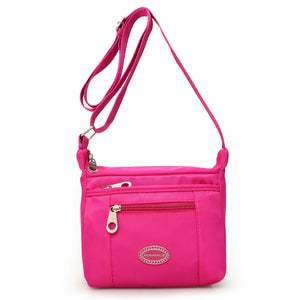 Women Multilayer Zipper Pockets Shoulder Bags Casual Light Waterproof Crossbody Bags