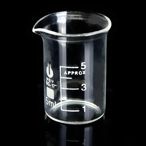 5mL Graduated Borosilicate Glass Beaker Volumetric Laboratory Glassware