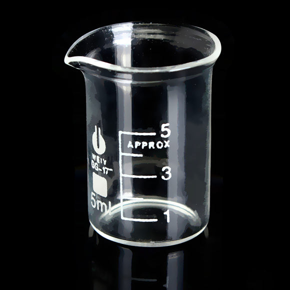 5mL Graduated Borosilicate Glass Beaker Volumetric Laboratory Glassware