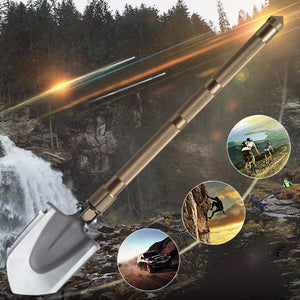 DANIU Portable Multifunctional Outdoor Survival Folding Shovel Vehicle Garden Shovel Aluminum