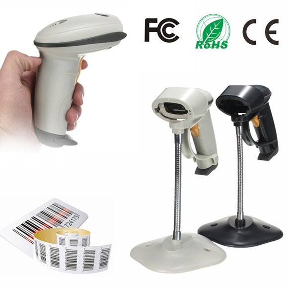 Automatic Barcode Scanner USB Laser Scan Barcode Reader With Stand Handheld POS