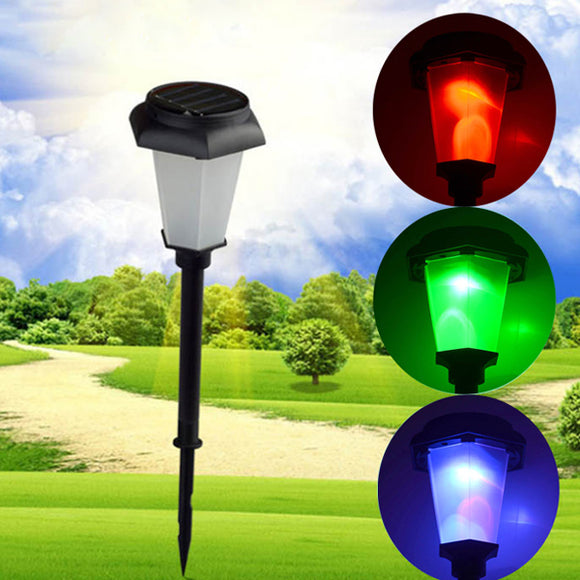 Solar Power Colorful Changing LED Light Garden Lawn Path Stake Decoration Lamp