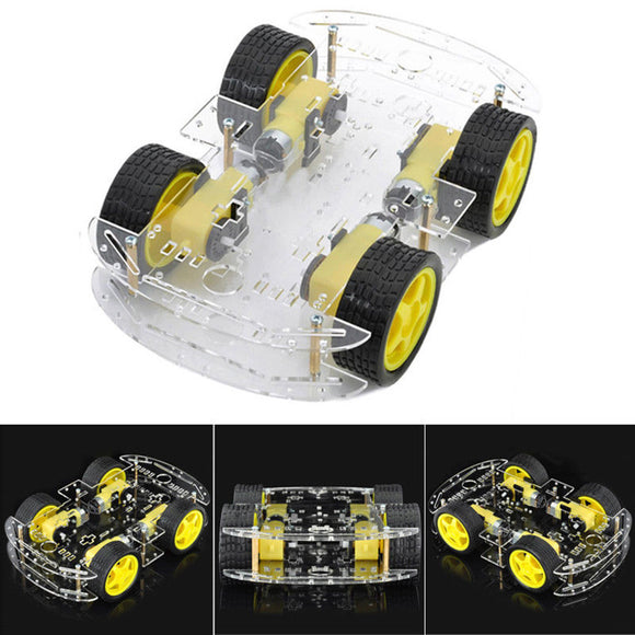 3Pcs Geekcreit 4WD Smart Robot Car Chassis Kits With Strong Magneto Speed Encoder For Arduino