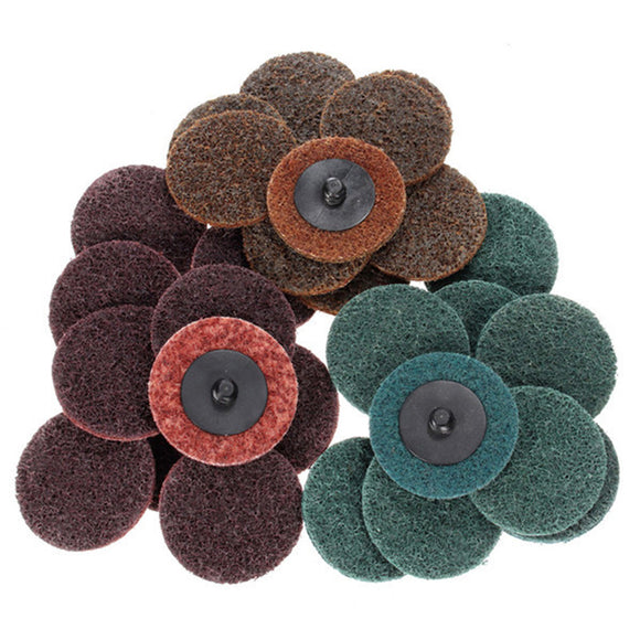 30pcs 2 Inch Roll Lock Sanding Disc Fine Medium Coarse Surface Conditioning Disc