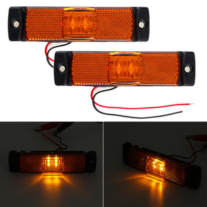 2PCS 24V 4 LED Front Side Marker Lights Position Lamp For Car Truck Trailer Lorry