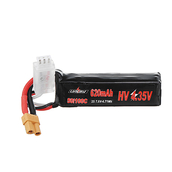 URUAV 7.6V 620mAh 50C/100C 2S HV 4.35V Lipo Battery XT30 Plug for FPV RC Drone