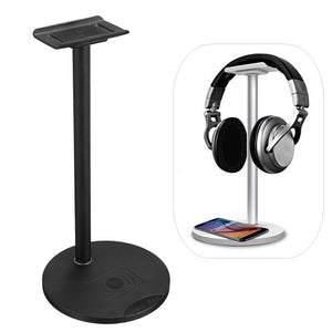 Universal 2 in 1 Qi Wireless Charger Desktop Stand Lazy Holder for Smart Phone Headphone Headset