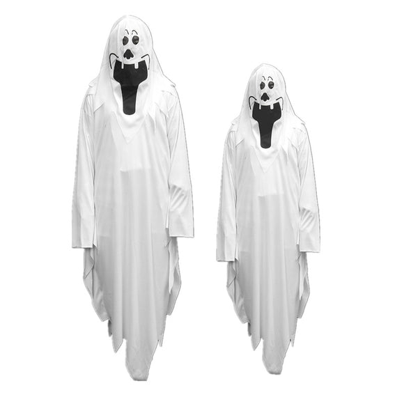 Halloween Party Fancy Dress Unisex Adult Children White Scary Ghost Costume