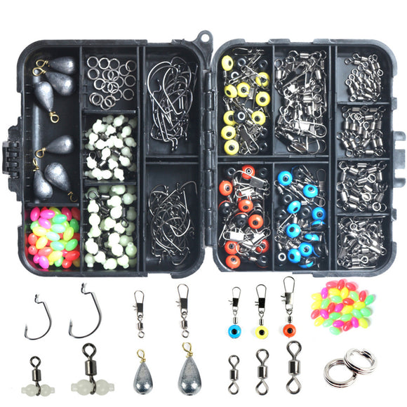 251Pcs Fishing Accessories Set Kits Including Beads Rolling Hook Swivel Connector