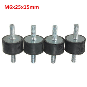 4pcs M6x25x15mm Doubles Ends Rubber Mounts Vibration Isolator Mounts Rubber Shock Absorber