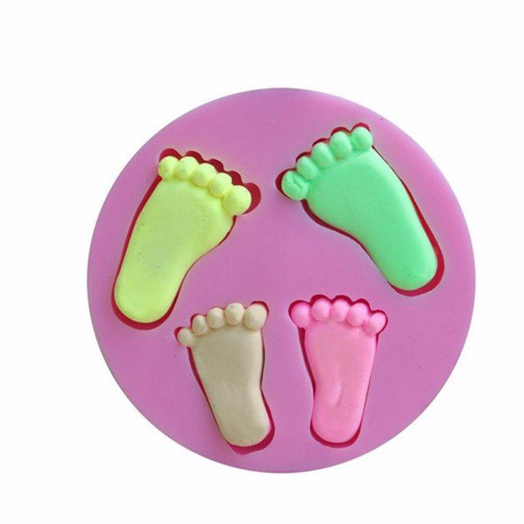 3D Little Baby Feet Silicone Fondant Mold Chocolate Soap Mould