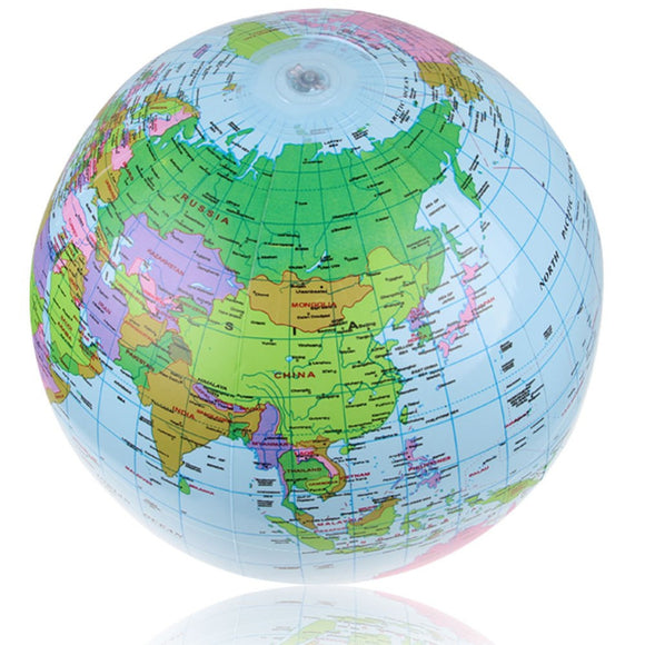 IPRee 40cm Inflatable World Globe Map Balloon Beach Play Toys Teach Education Geography Tools