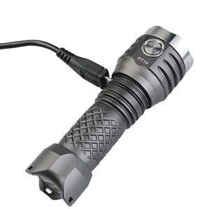 Mecarmy PT14 900 Lumens Flashlight 14500 Battery USB Rechargeable LED Lamp Camping Hunting Emergency Lantern