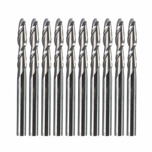 10pcs 1/8 Inch Shank 2 Flutes Carbide Ball Nose End Mills 17mm 2 Flute CNC Cutting Tool