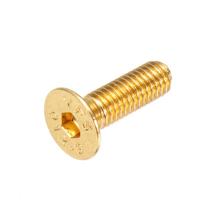 Suleve M3AH1 10Pcs M3*10 Countersunk Head Hex Socket Screws Steel Alloy Titanium Plating Gold