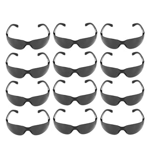 12Pcs Safety Glasses Motorcycle Riding Cylcing Goggles Smoke Lens Frameless