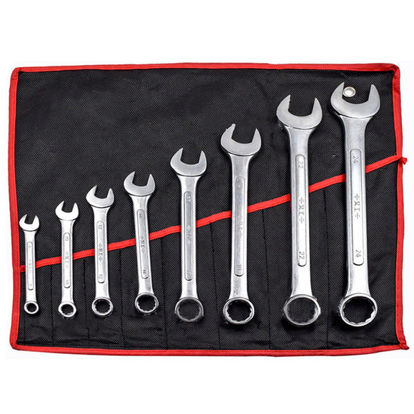 8pcs Combination Spanner Set 8-24mm Garage DIY Workshop Hand Tool