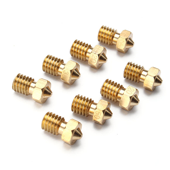 Geekcreit 8Pcs Four Sizes V6 Brass Nozzle For 1.75mm Filament Copper Nozzle Extruder Print Head