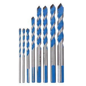 Drillpro 8Pcs Multi Purpose Carbide Tip Drill Bits Set Multi Construction Hole Saw Cutter for Concrete Masonry Ceramics Tiles Wood Plastic Metal Sheets and Aluminum