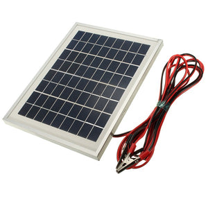 12V 5W 25.5 x 19 x 1.5CM PolyCrystalline Cells Solar Panel With Alligator Clip Wire