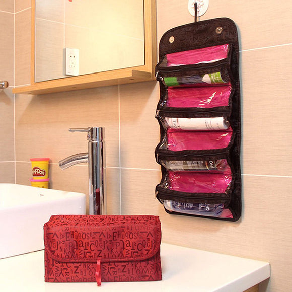 Honana HN-TB30 Foldable Travel Toiletry Organizer Roll Up Hanging Cosmetics Jewelry Storage Bag