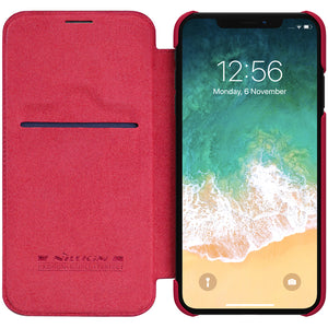 Nillkin Protective Case For iPhone XS Max 6.5  PU Leather Card Slot Flip Cover"