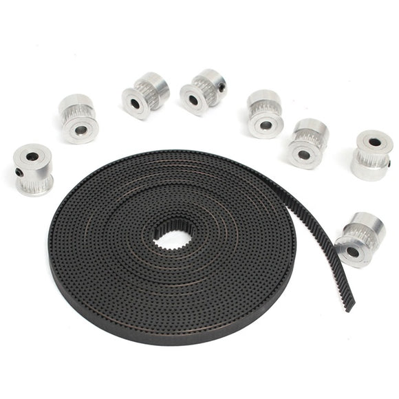 8Pcs GT2 Pulley 20Teeth Bore 5MM + 5M GT2 Belt For 3D Printer Accessories RepRap Prusa