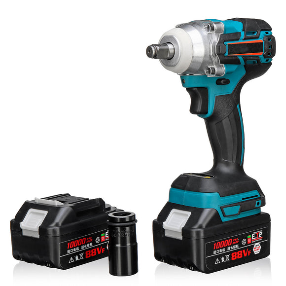 21V 330Nm 10000mAh Lithium Electric Impact Wrench Cordless with 2 Batteries