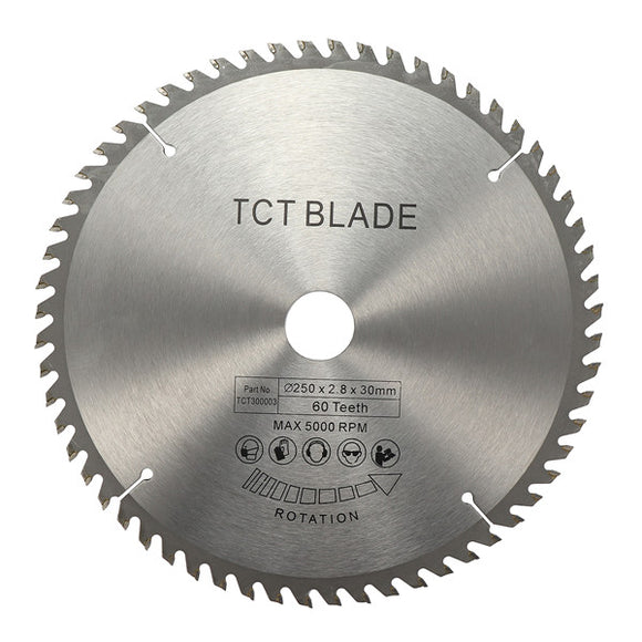 250mm TCT Circular Saw Blade 60T for Bosch Makita 255mm Saws