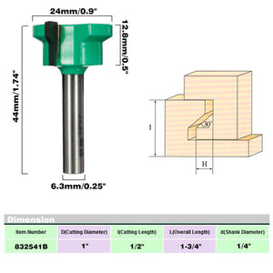 1/4 Inch Shank Drawer Front Joint Router Bit for Woodworking