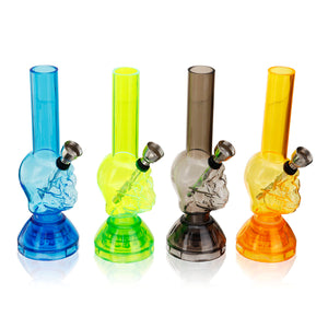 6Inch Skull Acrylic H ookah Shisha Pipe Water T obacco Pipe with Herb Grinder(4Types)