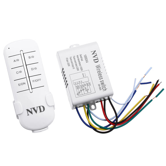 1000W 220V Four Way Intelligent Remote Control Switch LED Lamp Wireless Remote Control Switch