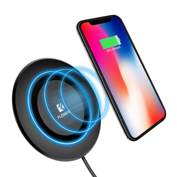 FLOVEME LED Light Qi Wireless Charger Mobile Phone Charging Pad Dock For iPhone X 8Plus Samsung S8