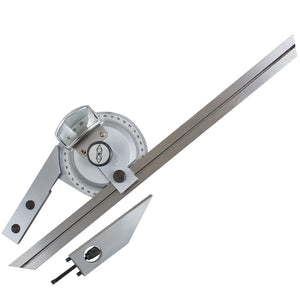 0-360 Stainless Steel Universal Bevel Protractor Angle Finder Angular Dial Ruler Goniometer