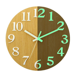 Wall Clock Glow In The Dark Silent Quartz Indoor Living Room Bedroom Luminous