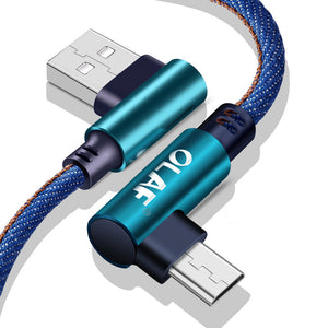 Olaf 2.4A Micro USB Fast Charging Denim Braided Data Cable For Xiaomi Redmi HUAWEI Honor Android Phone