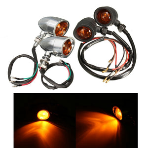 Pair Turn Signals Light For Harley Cruiser Chopper Honda/Suzuki/Kawasaki/Yamaha