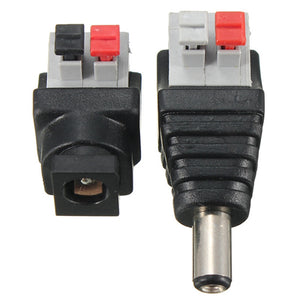 LUSTREON Male&Female Connectors DC 5.5*2.1mm Power Adapter Plug Cable for LED Strips 12V