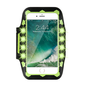 FLOVEME 5.5 inch LED Flash Running Adjustable Waterproof Touch Screen Arm Bag Armband for iPhone