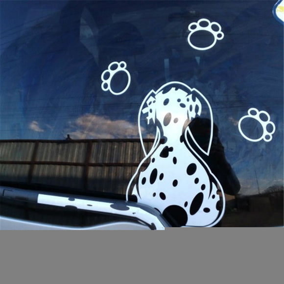 3D Car Sticker Cartoon Dog Moving Tail Rear Window Wiper Reflective Decals