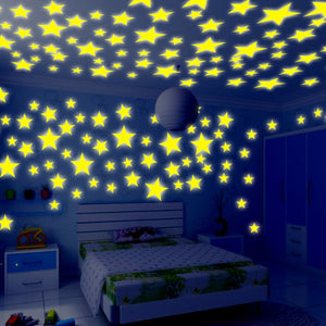 Honana DX-010 100PCS 3CM Fluorescent Glow Star Wall Sticker Decor Sticker