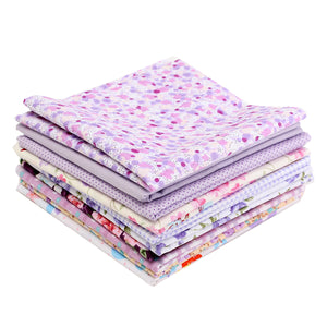 10PCS DIY Purple Handmade Cotton Plain Fabric Craft  Batiks Cloth Assorted Square Quilting Set