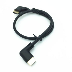 4K*2K 60HZ Male Right Angled To Male Right Angled HD multimedi Cable 50cm/1.6ft For PC